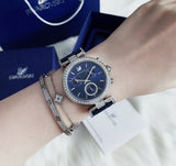 Swarovski Era Journey Blue Dial Blue Leather Strap Watch for Women - 5479239 Buy Now By Swarovski