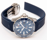 Tag Heuer Aquaracer Calibre 5 Blue Dial Blue Silicone Strap Watch for Men - WAY211C.FT6155 Buy Now By Tag Heuer