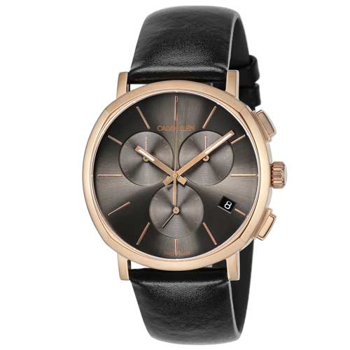 Calvin Klein Posh Grey Dial Black Leather Strap Watch for Men - K8Q376C3 Buy Now By Calvin Klein