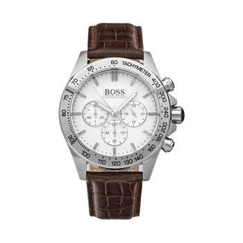 Hugo Boss Ikon White Dial Brown Leather Strap Watch for Men - 1513175 Buy Now By Hugo Boss