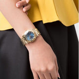 Marc Jacobs Amy Blue Dial Gold Steel Strap Watch for Women - MBM3166 Buy Now By Marc Jacobs