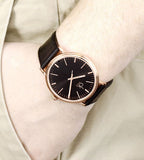 Calvin Klein Surround Black Dial Black Leather Strap Watch for Men - K3W216C1 Buy Now By Calvin Klein