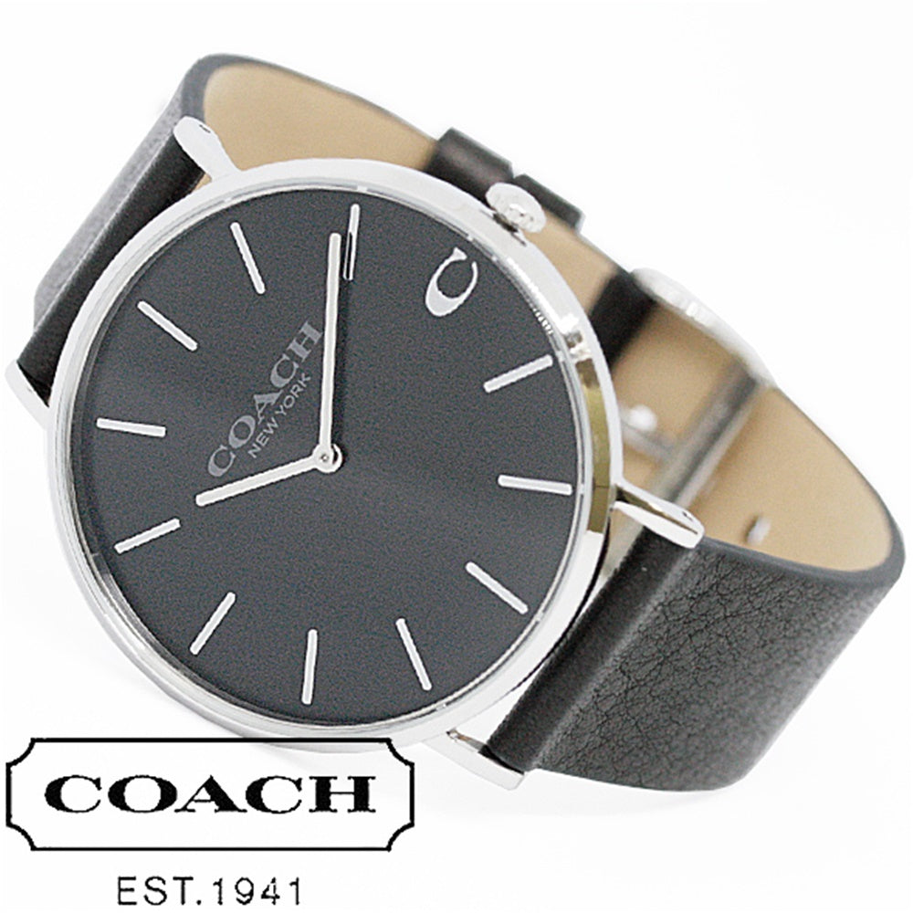 Coach Charles Black Dial Black Leather Strap Watch for Men - 14602149 Buy Now By Coach