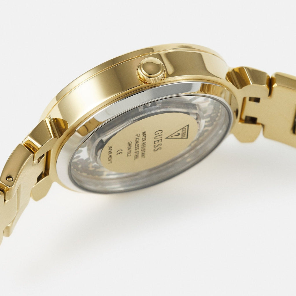 Guess Crystal Clear Analog Gold Dial Gold Steel Strap Watch for Women - GW0470L2 Buy Now By Guess