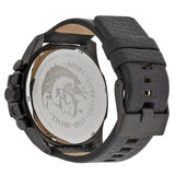 Diesel Mega Chief Chronograph Black Dial Black Leather Strap Watch For Men - DZ4291 Buy Now By Diesel