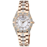Bulova Crystal Mother of Pearl Dial Rose Gold Steel Strap Watch for Women - 98L197 Buy Now By Bulova