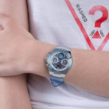 Guess Athena Active Life Clear White Dial Blue Rubber Strap Watch for Women - GW0409L1 Buy Now By Guess