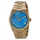 Michael Kors Channing Turquoise Dial Gold Steel Strap Watch For Women - MK5894 Buy Now By Michael Kors