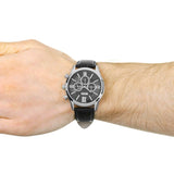 Hugo Boss Ambassador Chronograph Quartz Black Dial Black Leather Strap Watch For Men - HB1513194 Buy Now By Hugo Boss