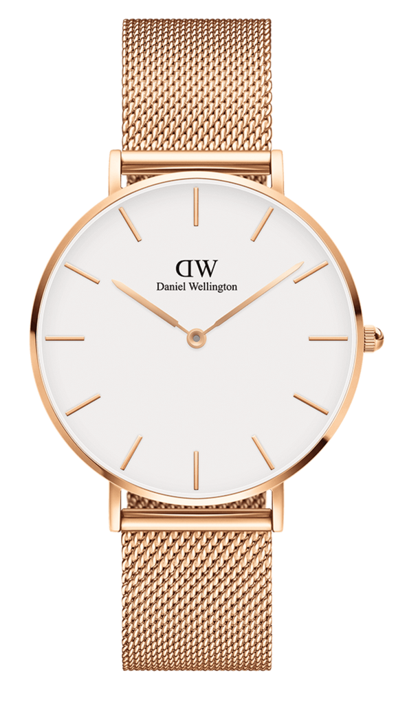 Daniel Wellington Petite Melrose White Dial Rose Gold Mesh Strap Watch For Women - DW00100305 Buy Now By Daniel Wellington
