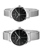 Calvin Klein Even Black Dial Silver Mesh Bracelet Watch for Women - K7B23121