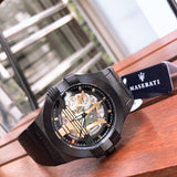 Maserati Potenza Skeleton Limited Edition Black Dial Black Leather Strap Watch For Men - R8821108027 Buy Now By Maserati