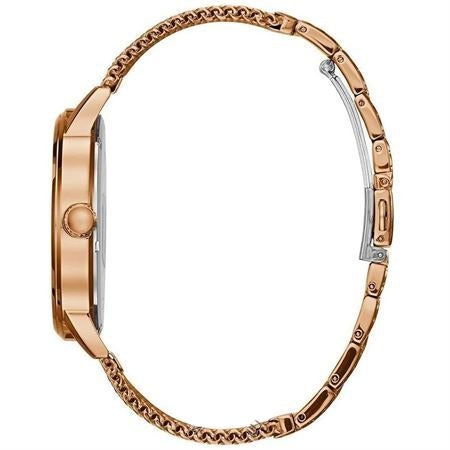 Guess Delancy Black Dial Rose Gold Mesh Bracelet Watch for Men - W0871G5 Buy Now By Guess