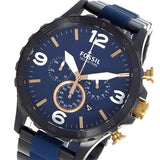 Fossil Nate Chronograph Blue Dial Two Tone Steel Strap Watch for Men - JR1494 Buy Now By Fossil