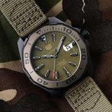 Tag Heuer Aquaracer Automatic Green Dial Khakhi Green Nylon Strap Watch for Men - WAY208E.FC8222 Buy Now By Tag Heuer