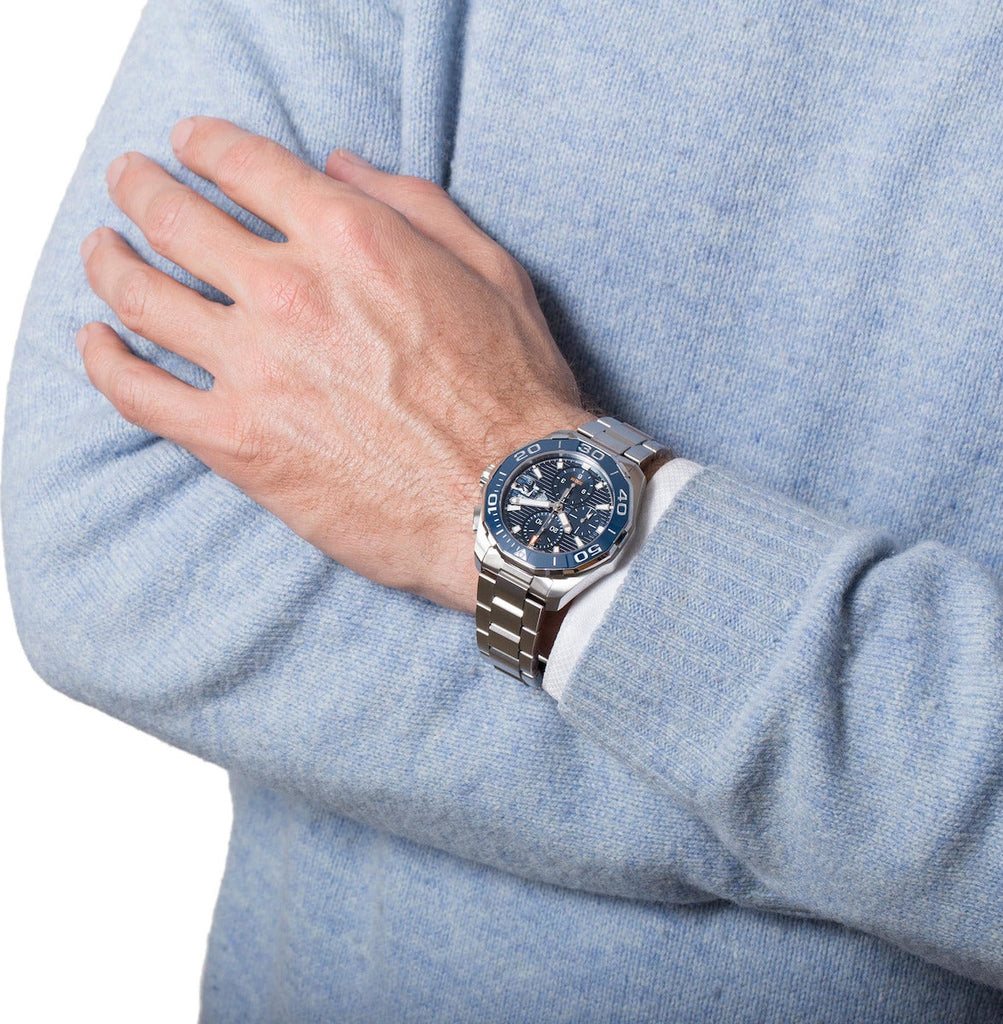 Tag Heuer Aquaracer Calibre 16 43mm Blue Dial Silver Steel Strap Watch for Men - CAY211B.BA0927 Buy Now By Tag Heuer