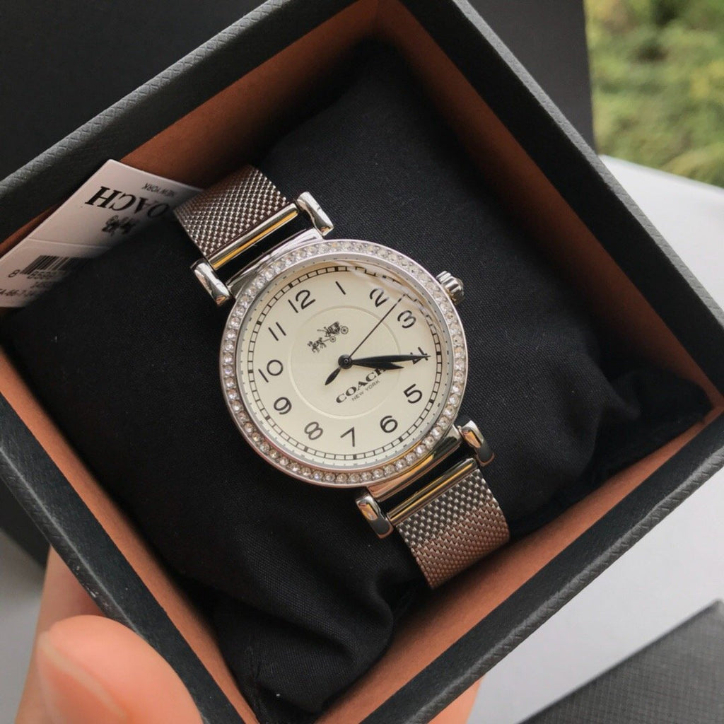 Coach Madison White Dial Silver Mesh Bracelet Watch for Women - 14502651 Buy Now By Coach
