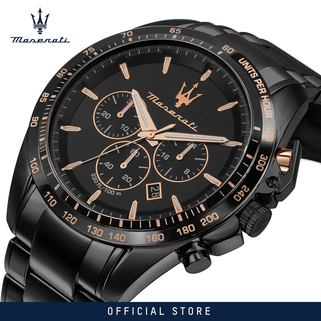 Maserati Traguardo Chronograph Black Dial Black Steel Strap Watch For Men - R8873612048 Buy Now By Maserati