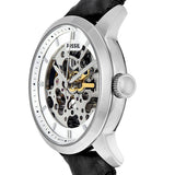 Fossil Grant Skeleton White Dial Black Leather Strap Watch for Men - ME3053 Buy Now By Fossil