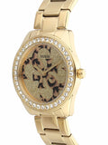 Guess G Twist Diamonds Gold Dial Gold Steel Strap Watch For Women - W1201L2 Buy Now By Guess