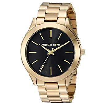 Michael Kors Runway Black Dial Gold Steel Strap Watch for Women - MK3478 Buy Now By Michael Kors