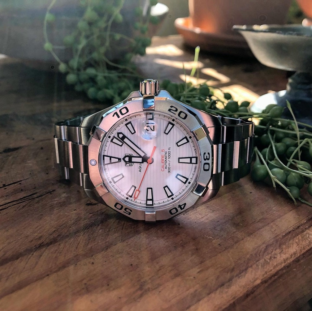 Tag Heuer Aquaracer Automatic White Dial Silver Steel Strap Watch for Men - WBD2111.BA0928 Buy Now By Tag Heuer