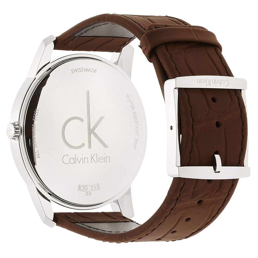 Calvin Klein City Brown Dial Brown Leather Strap Watch for Men - K2G211GK Buy Now By Calvin Klein