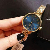 Marc Jacobs Sally Blue Dial Gold Steel Strap Watch for Women - MBM3366 Buy Now By Marc Jacobs