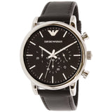 Emporio Armani Luigi Chronograph Black Dial Black Leather Watch For Men - AR1828 Buy Now By Emporio Armani