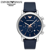 Emporio Armani Luigi Chronograph Blue Dial Blue Leather Strap Watch For Men - AR11451 Buy Now By Emporio Armani