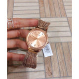 Guess Chiffon Rose Gold Dial Mesh Bracelet Watch For Women - W1083L3 Buy Now By Guess