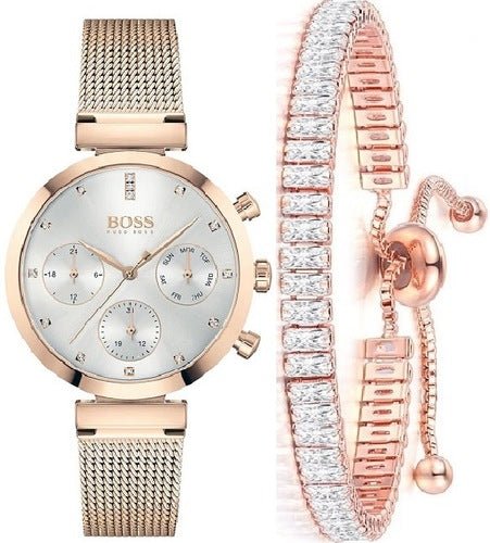Hugo Boss Flawless White Dial Gold Mesh Bracelet Watch for Women - 1502553 Buy Now By Hugo Boss