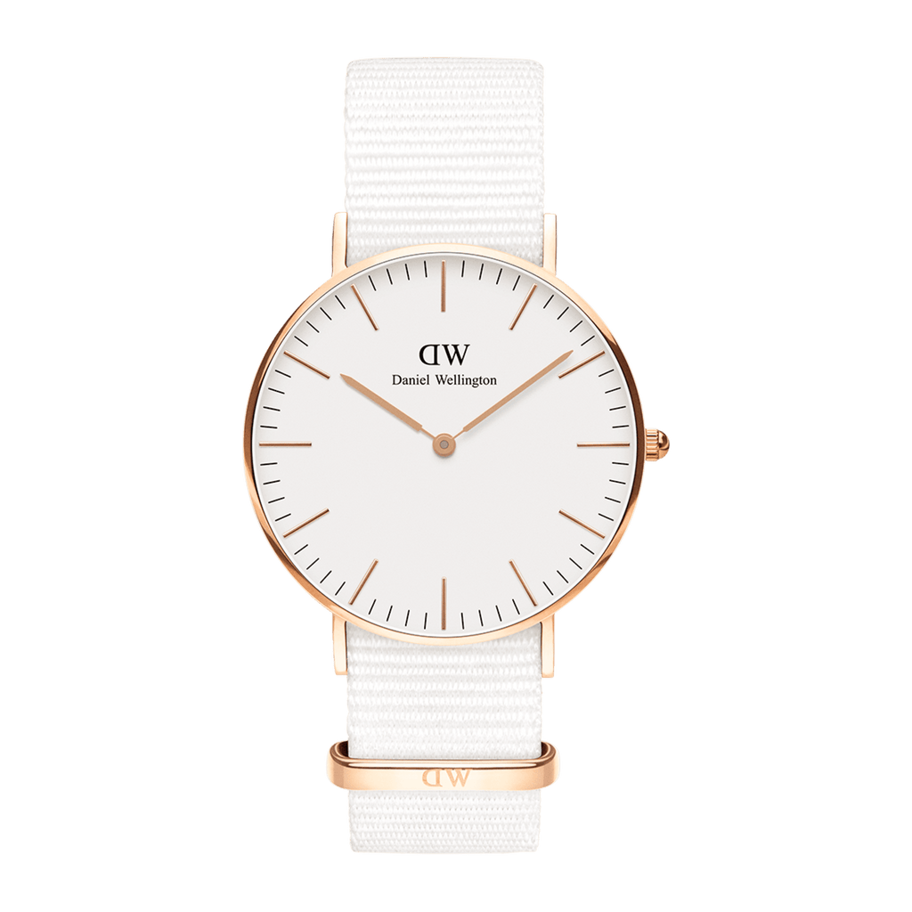 Daniel Wellington Classic Dover White Dial White Nylon Strap Watch For Women - DW00100309 Buy Now By Daniel Wellington
