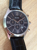 Hugo Boss Ambassador Chronograph Quartz Black Dial Black Leather Strap Watch For Men - HB1513194 Buy Now By Hugo Boss