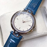 Versace Olympo Gleam White Dial Green Leather Strap Watch for Women - VAN020016 Buy Now By Versace