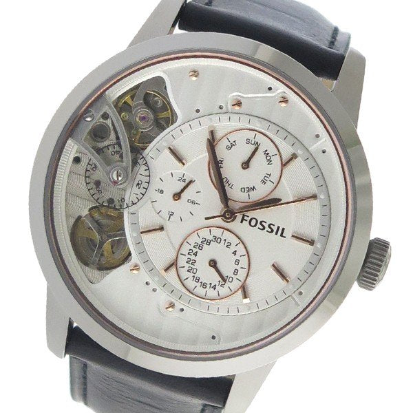 Fossil Townsman Twist Multifunction White Dial Black Leather Strap Watch for Men - ME1164 Buy Now By Fossil