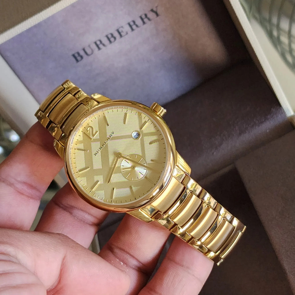 Burberry The Classic Gold Dial Gold Steel Strap Watch for Men - BU10006 Buy Now By Burberry