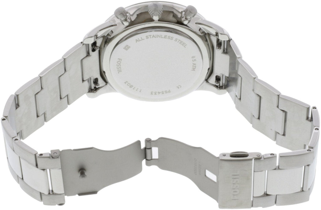 Fossil Neutra Chronograph White Dial Silver Steel Strap Watch for Men - FS5433 Buy Now By Fossil