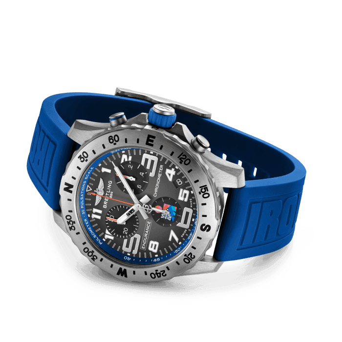 Breitling Endurance Pro Ironman World Championship Grey Dial Blue Rubber Strap Watch for Men - E823103A1M1S1 Buy Now By Breitling