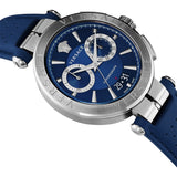 Versace Aion Chronograph Blue Dial Blue Leather Strap Watch for Men - VE1D01220 Buy Now By Versace