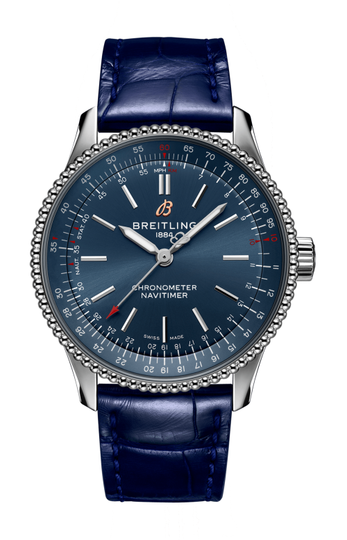 Breitling Navitimer Automatic 35 Blue Dial Blue Leather Strap Watch for Men - A17395161C1P1 Buy Now By Breitling