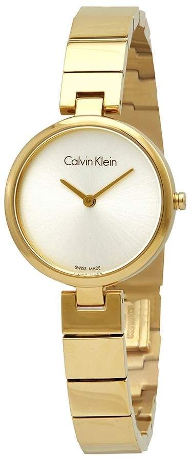 Calvin Klein Authentic Silver Dial Gold Steel Strap Watch for Women - K8G23546 Buy Now By Calvin Klein