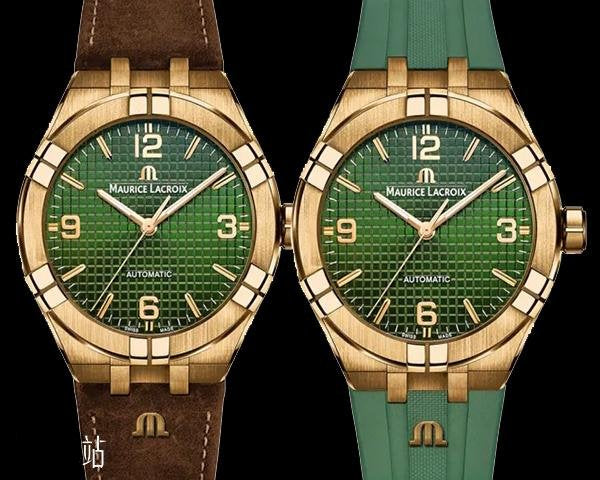 Maurice Lacroix Aikon Automatic Green Dial Brown Leather Strap Watch For Men - AI6008-BRZ0B-630-M Buy Now By Maurice Lacroix