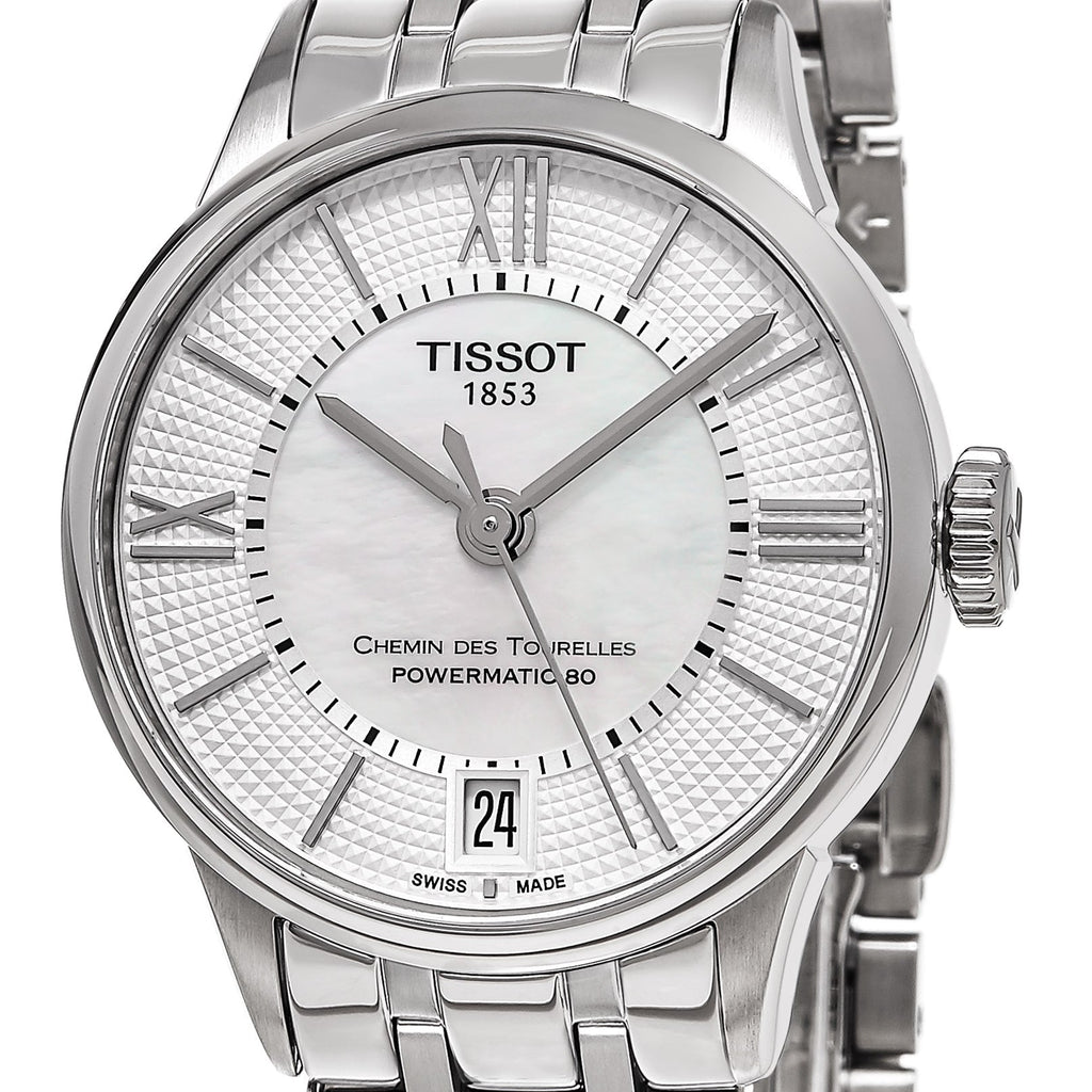 Tissot Chemin Des Tourelles Powermatic 80 Lady White Dial Silver Steel Strap Watch For Women - T099.207.11.037.00 Buy Now By Tissot