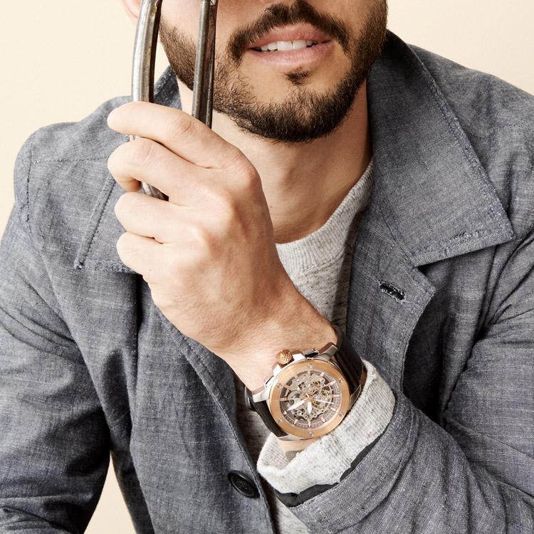 Fossil Modern Machine Automatic Skeleton Dial Black Leather Strap Watch for Men - ME3082 Buy Now By Fossil