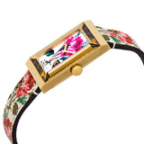 Gucci G-Frame Floral Mother of Pearl Dial White Leather Strap Watch For Women - YA147406 Buy Now By Gucci