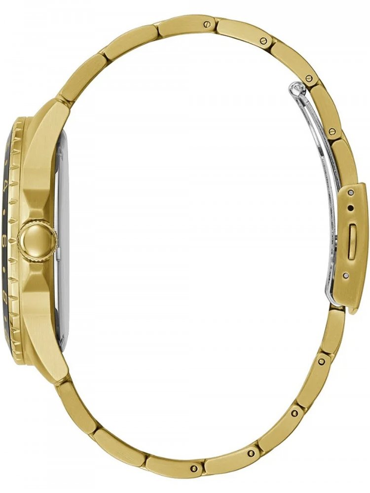 Guess Axle Multifunction Black Dial Gold Steel Strap Watch For Men - GW0488G2 Buy Now By Guess