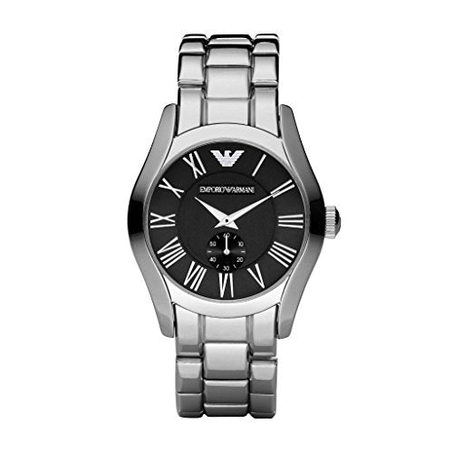 Emporio Armani Valente Black Dial Silver Steel Strap Watch For Men - AR0680 Buy Now By Emporio Armani