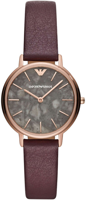 Emporio Armani Quartz Grey Dial Brown Leather Strap Watch For Women - AR11172 Buy Now By Emporio Armani