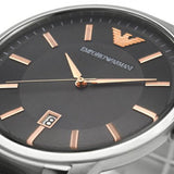 Emporio Armani Renato Quartz Black Dial Silver Steel Strap Watch For Men - AR11179 Buy Now By Emporio Armani